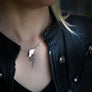 Llamp big silver necklace