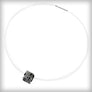 Necklace with small black cube