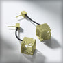 Golden cube earrings