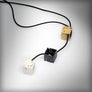 Necklace with 3 small tricolour cubes