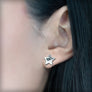 Silver star stud earrings