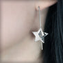 Silver star earrings