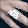 Textura open silver ring