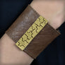Golden leather bracelet