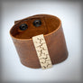 Golden leather bracelet