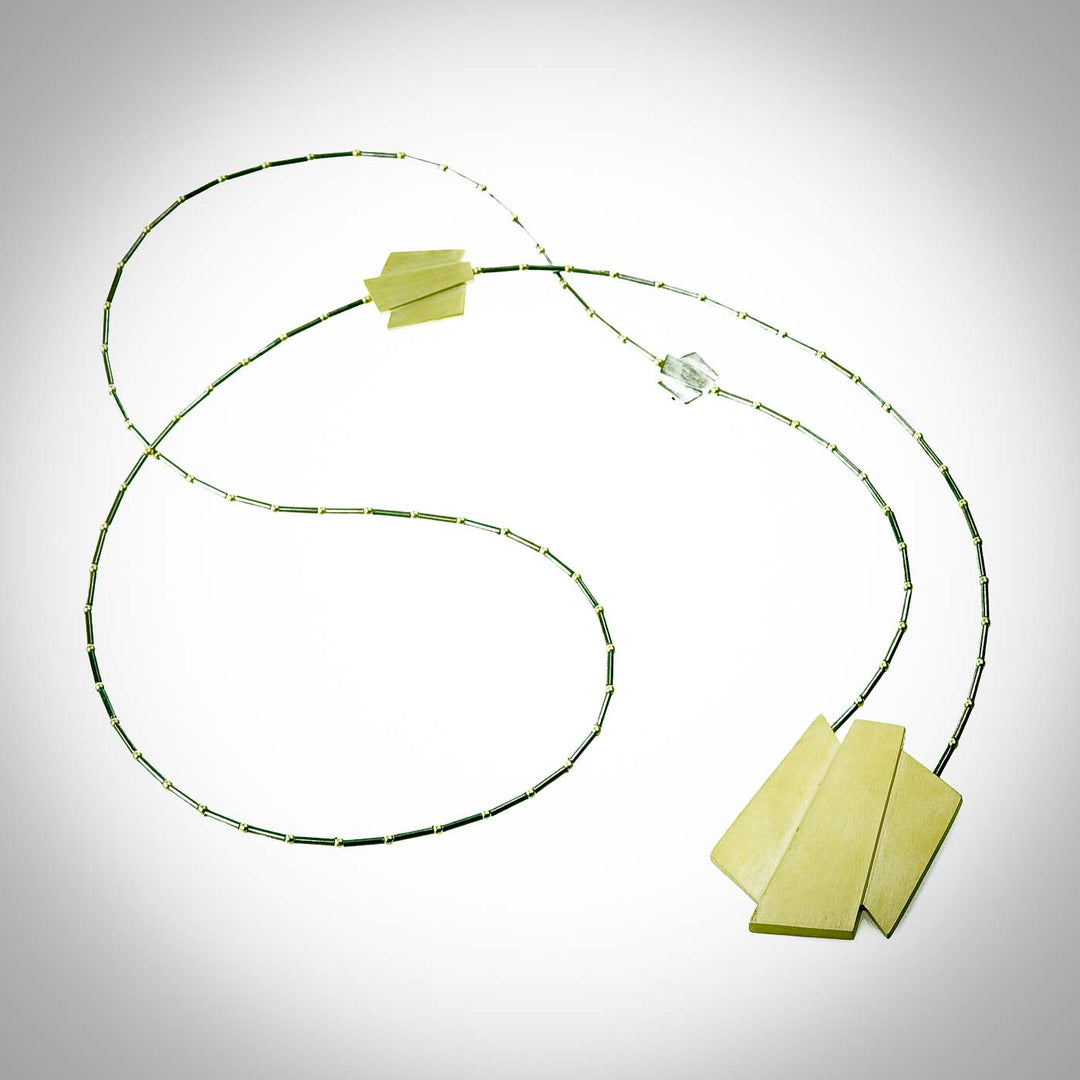 Necklace in gold-plated silver, long, Trapezi collection · Nerea Aixàs