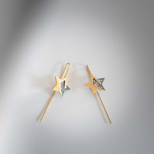 Golden star earrings