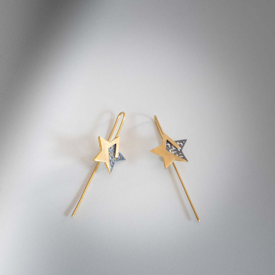 Golden star earrings