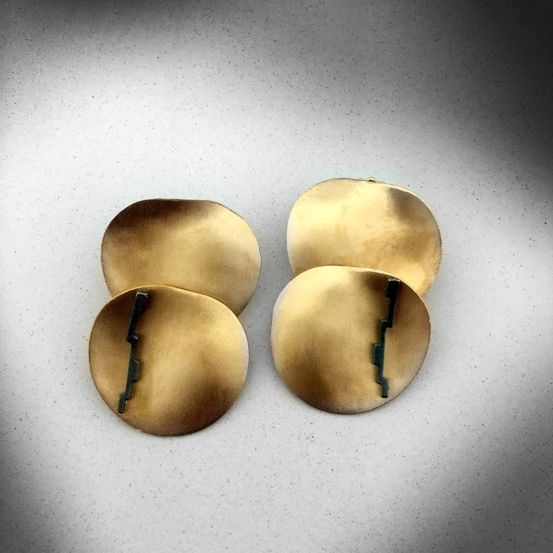 Pendientes dobles Poma de plata dorada, colección Poma · Nerea Aixàs