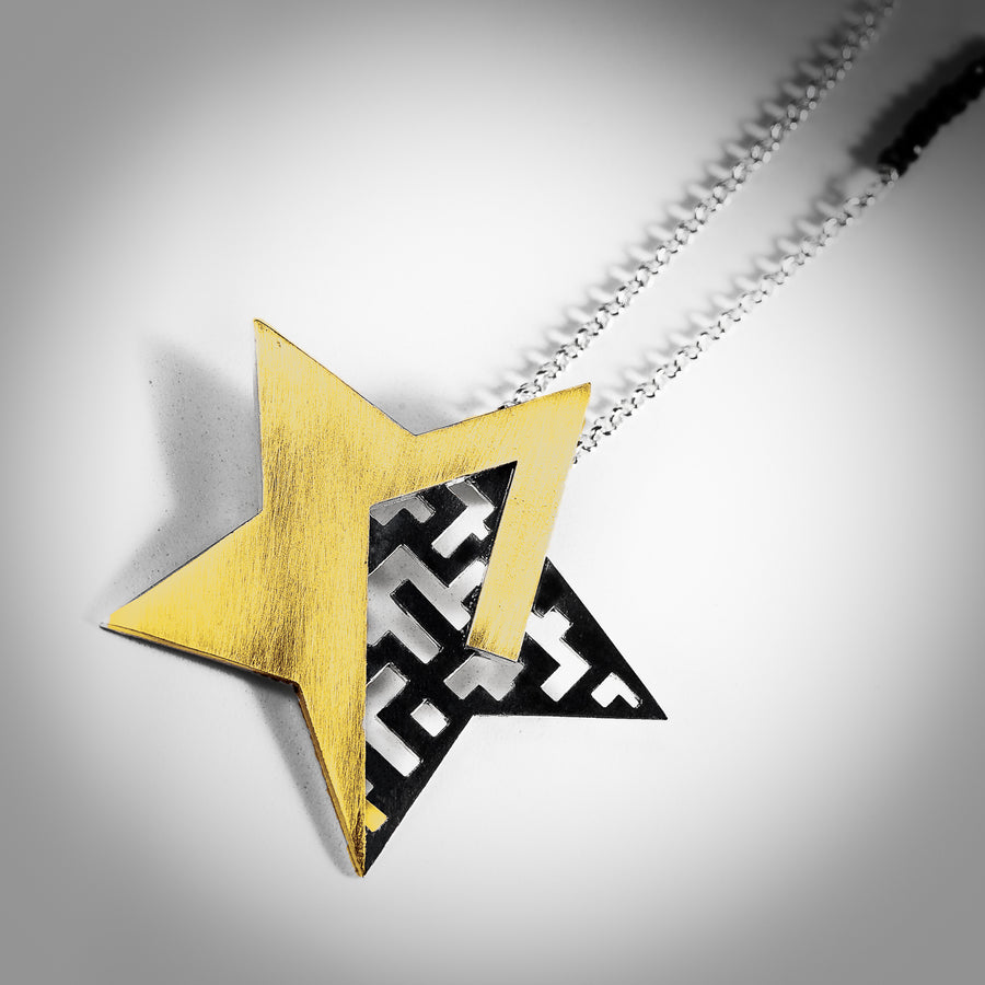 Necklace with large golden star