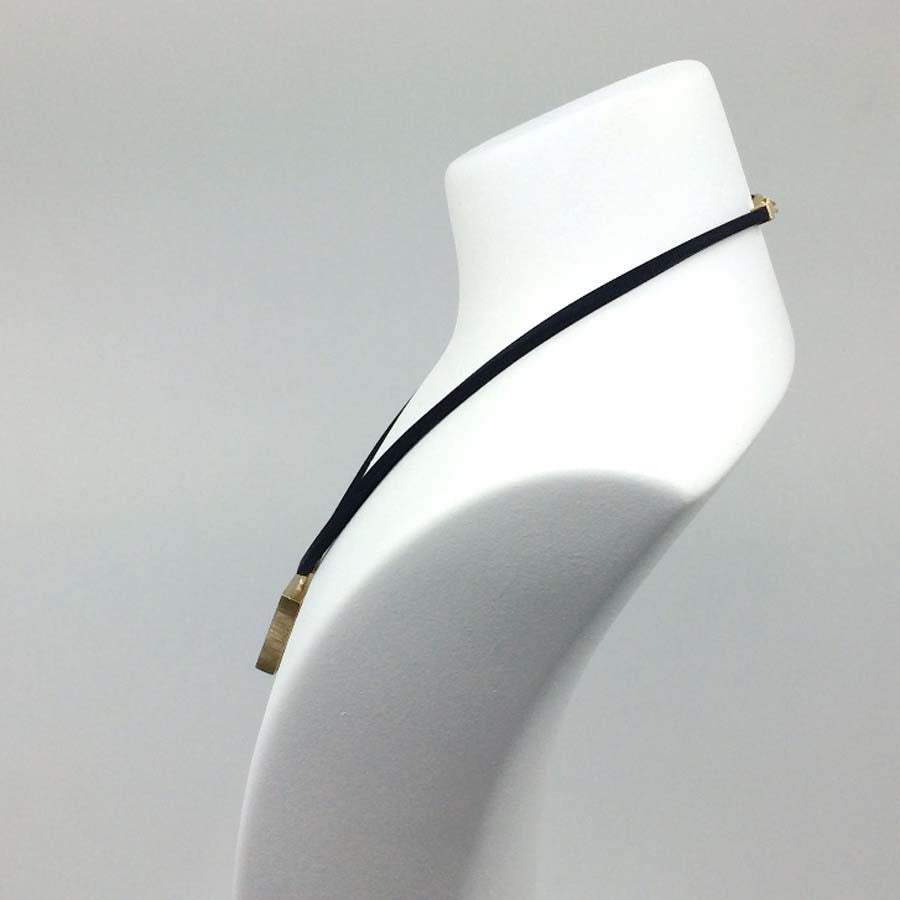 Necklace in gold-plated silver large pendant, Xarxa collection · Nerea Aixàs