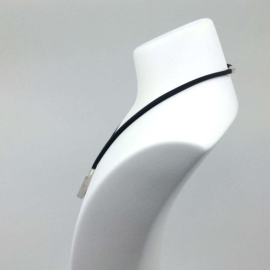 Necklace in silver large pendant, Xarxa collection · Nerea Aixàs