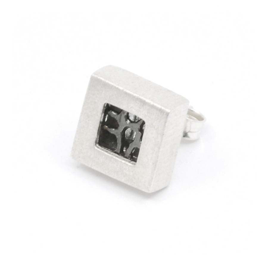 Stud earrings in silver, Xarxa collection · Nerea Aixàs