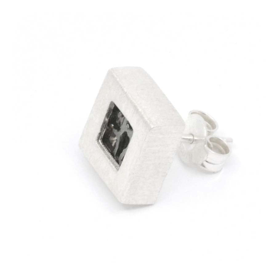 Stud earrings in silver, Xarxa collection · Nerea Aixàs