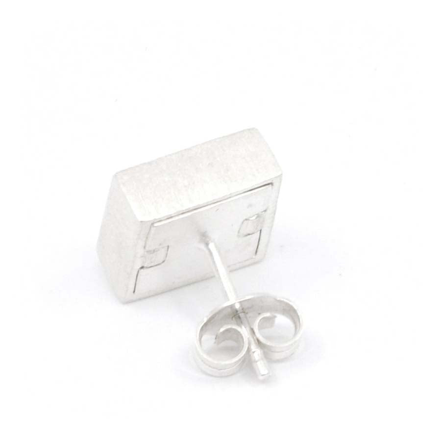 Stud earrings in silver, Xarxa collection · Nerea Aixàs