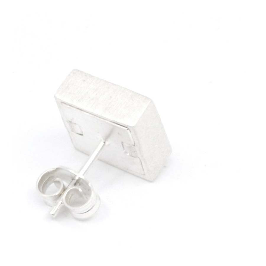 Stud earrings in silver, Xarxa collection · Nerea Aixàs