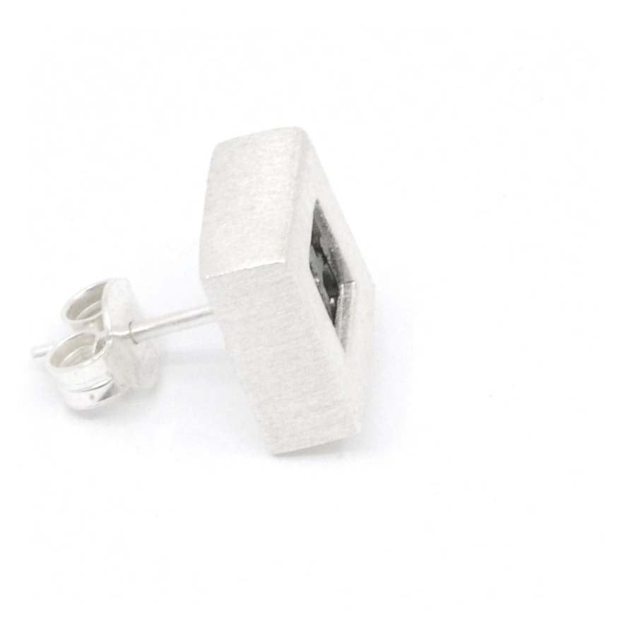 Stud earrings in silver, Xarxa collection · Nerea Aixàs