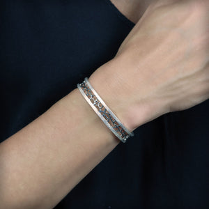 Silver metal bracelet xarxa