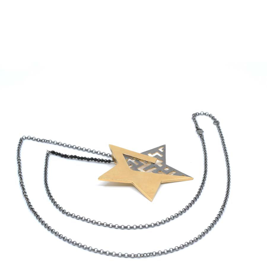 Necklace with large star in gold-plated silver, Estrella collection · Nerea Aixàs
