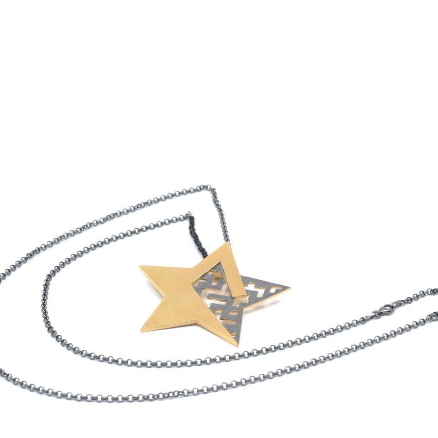 Necklace with large star in gold-plated silver, Estrella collection · Nerea Aixàs
