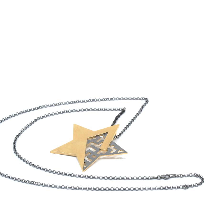Necklace with large star in gold-plated silver, Estrella collection · Nerea Aixàs