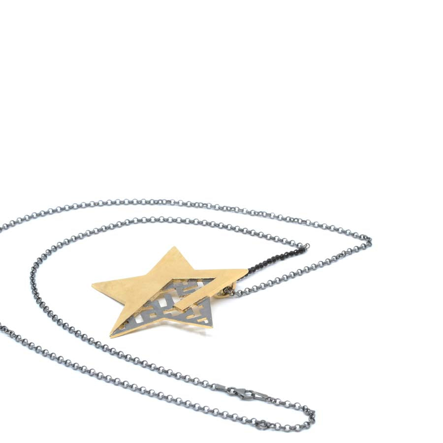 Necklace with large star in gold-plated silver, Estrella collection · Nerea Aixàs