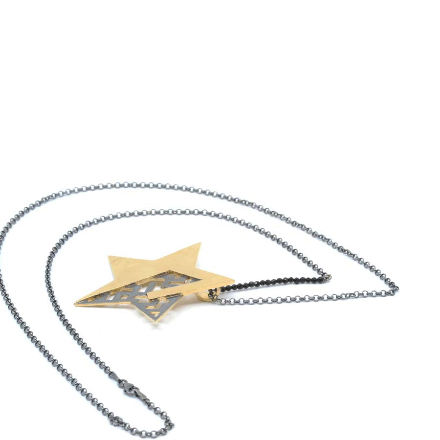 Necklace with large star in gold-plated silver, Estrella collection · Nerea Aixàs