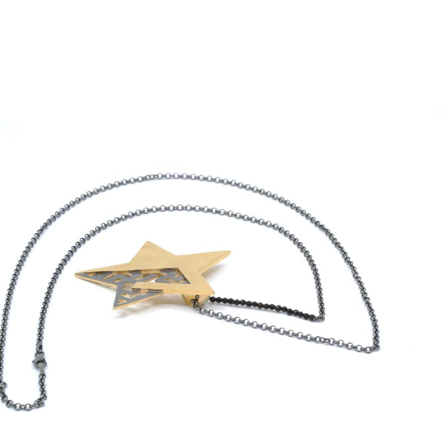 Necklace with large star in gold-plated silver, Estrella collection · Nerea Aixàs
