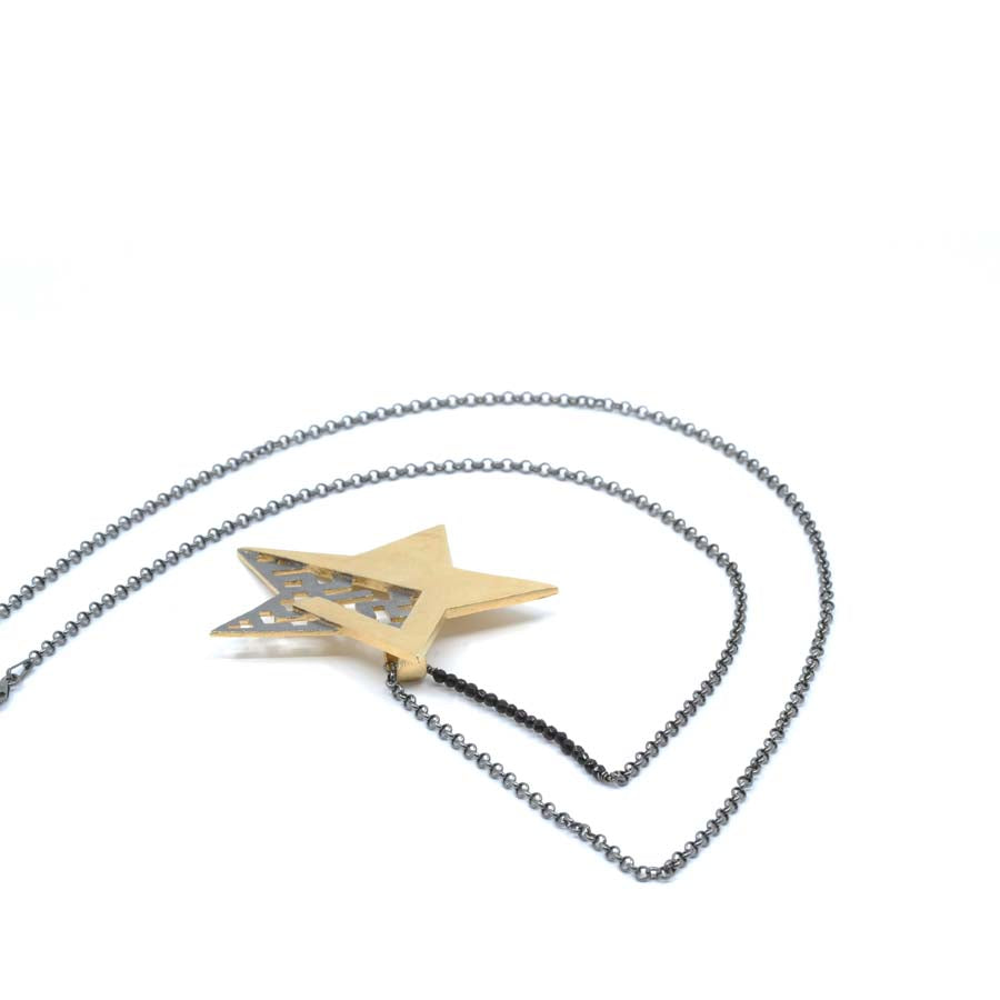 Necklace with large star in gold-plated silver, Estrella collection · Nerea Aixàs