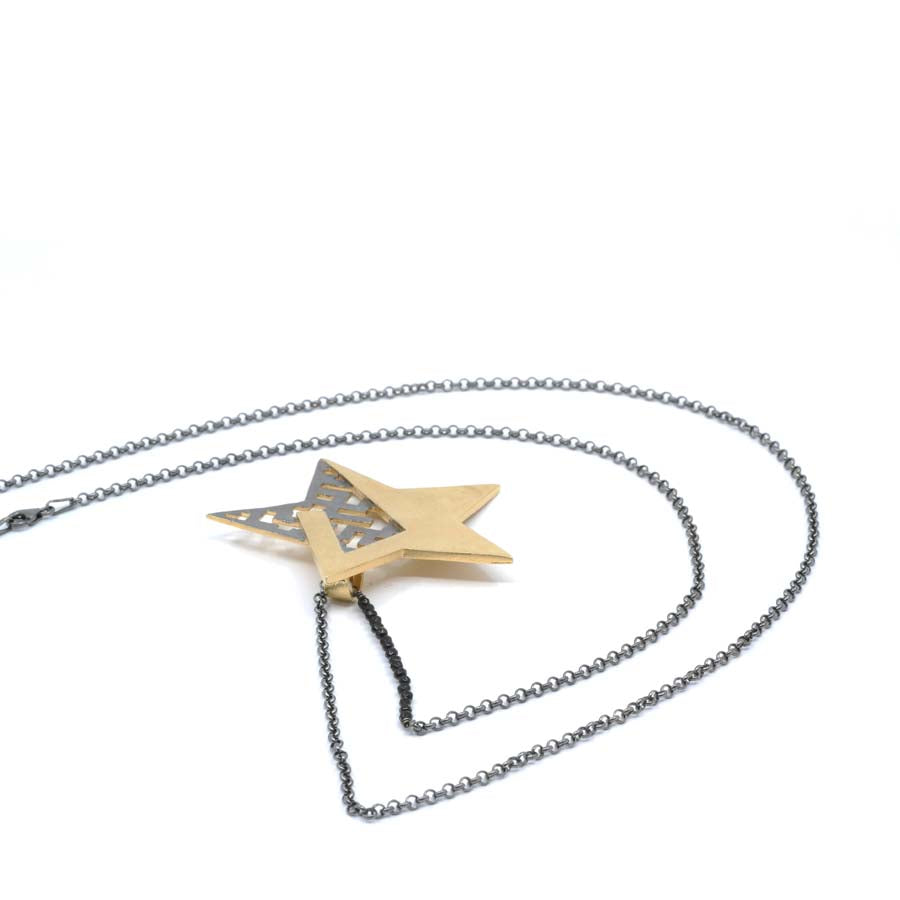 Necklace with large star in gold-plated silver, Estrella collection · Nerea Aixàs
