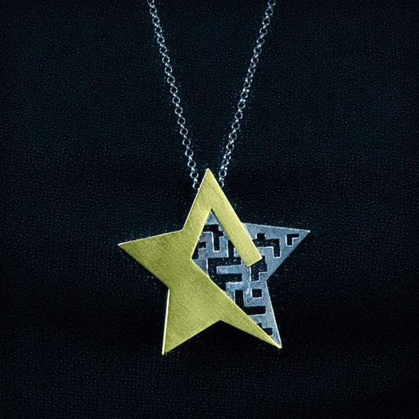 Necklace with large star in gold-plated silver, Estrella collection · Nerea Aixàs