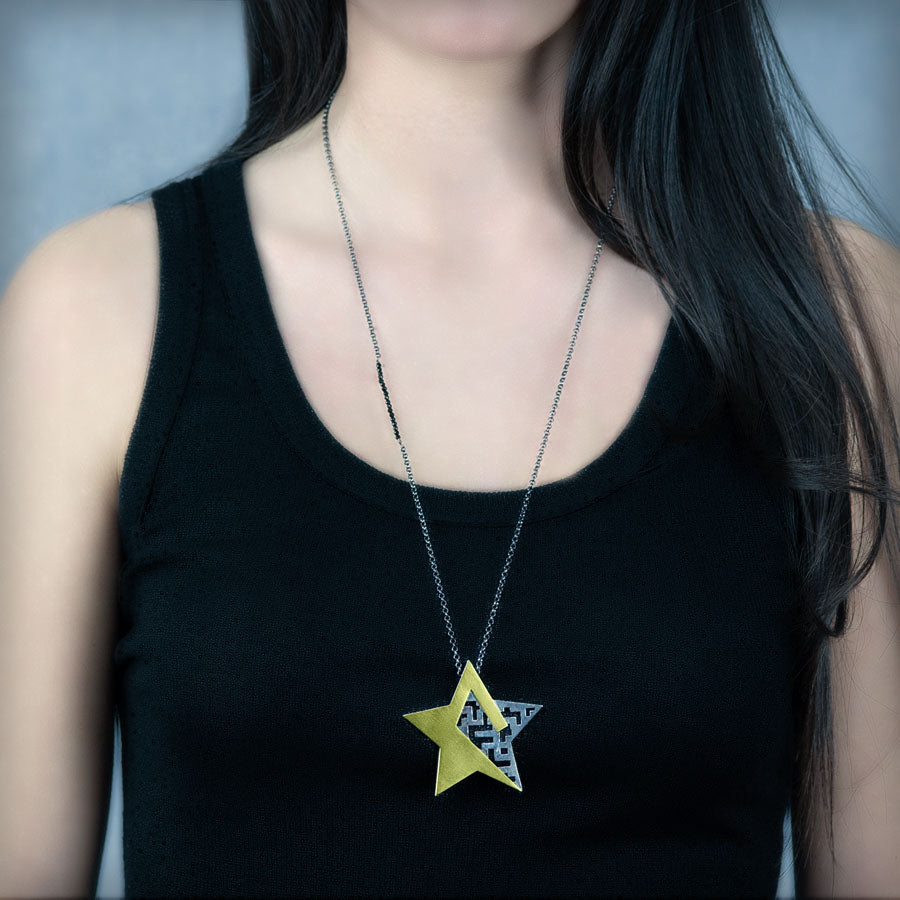 Necklace with large star in gold-plated silver, Estrella collection · Nerea Aixàs