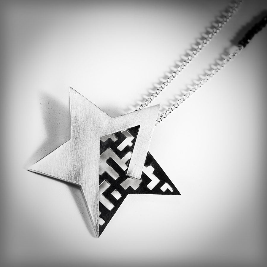 Necklace with large silver star