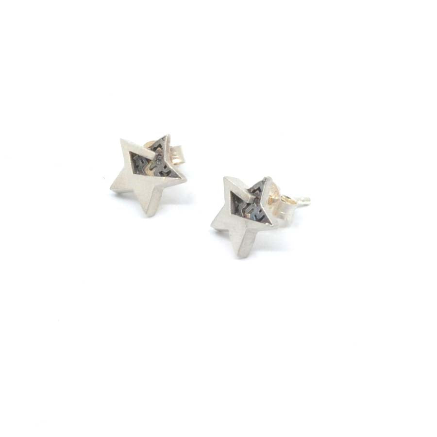 Pendientes botón estrella de plata, colección Estrella · Nerea Aixàs