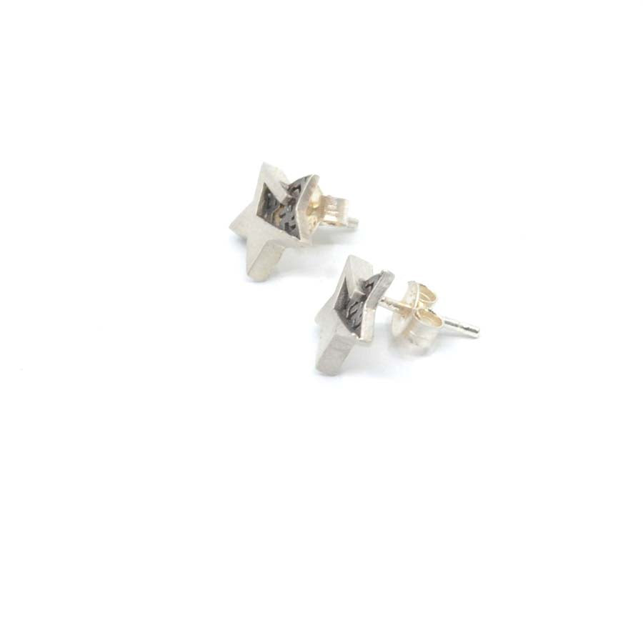 Pendientes botón estrella de plata, colección Estrella · Nerea Aixàs