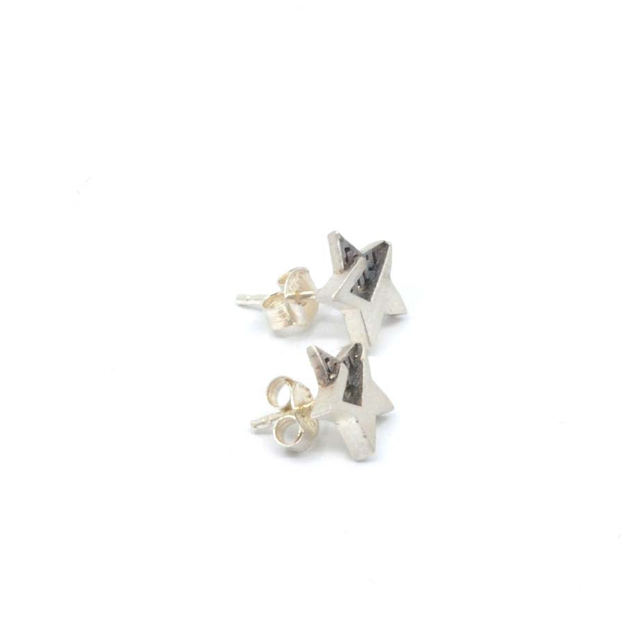 Pendientes botón estrella de plata, colección Estrella · Nerea Aixàs