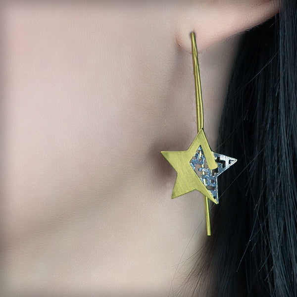 Arracades estrella de plata daurada, col·lecció Estrella · Nerea Aixàs