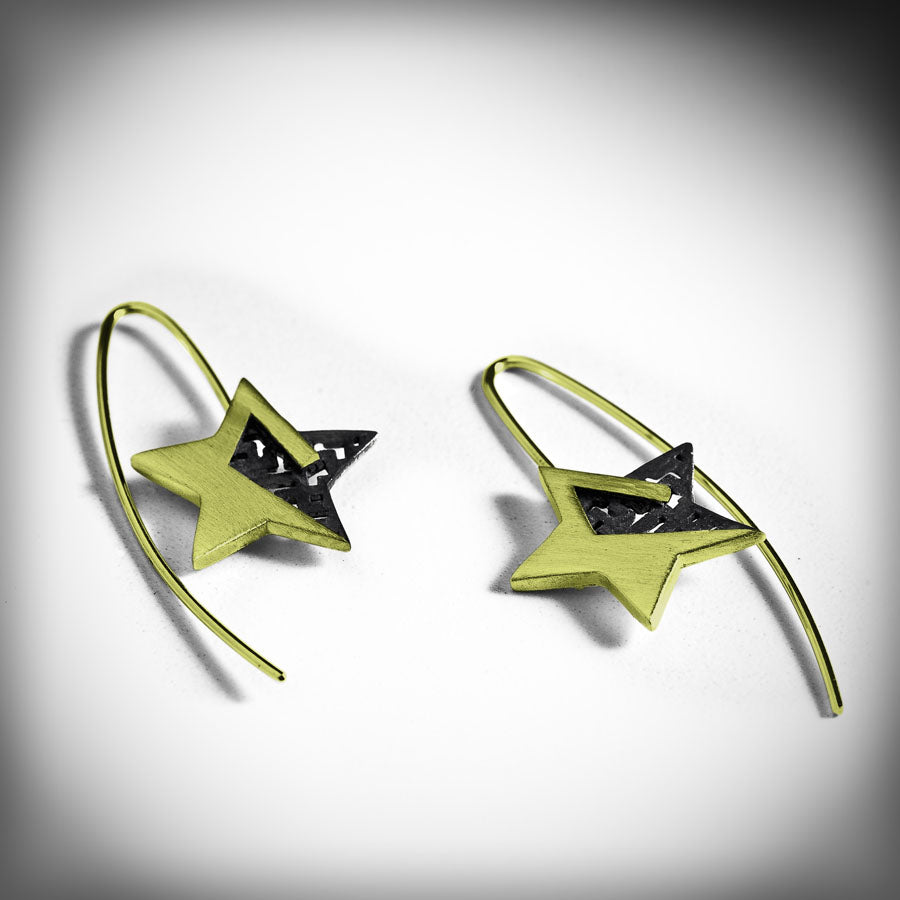 Golden star earrings