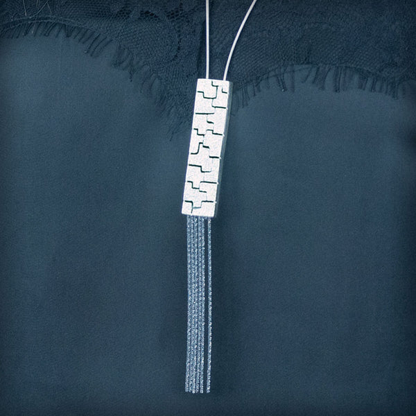 Long silver necklace, Textura collection · Nerea Aixàs