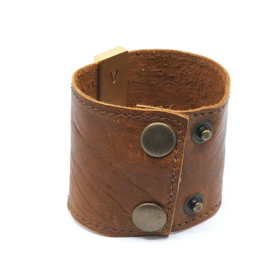 Pulsera de cuero y plata dorada, colección Textura · Nerea Aixàs