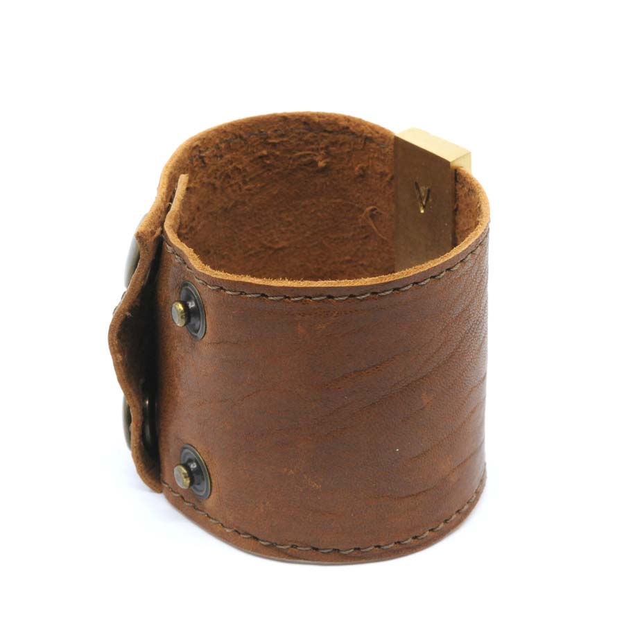 Pulsera de cuero y plata dorada, colección Textura · Nerea Aixàs