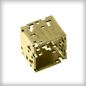 Necklace with large golden cube